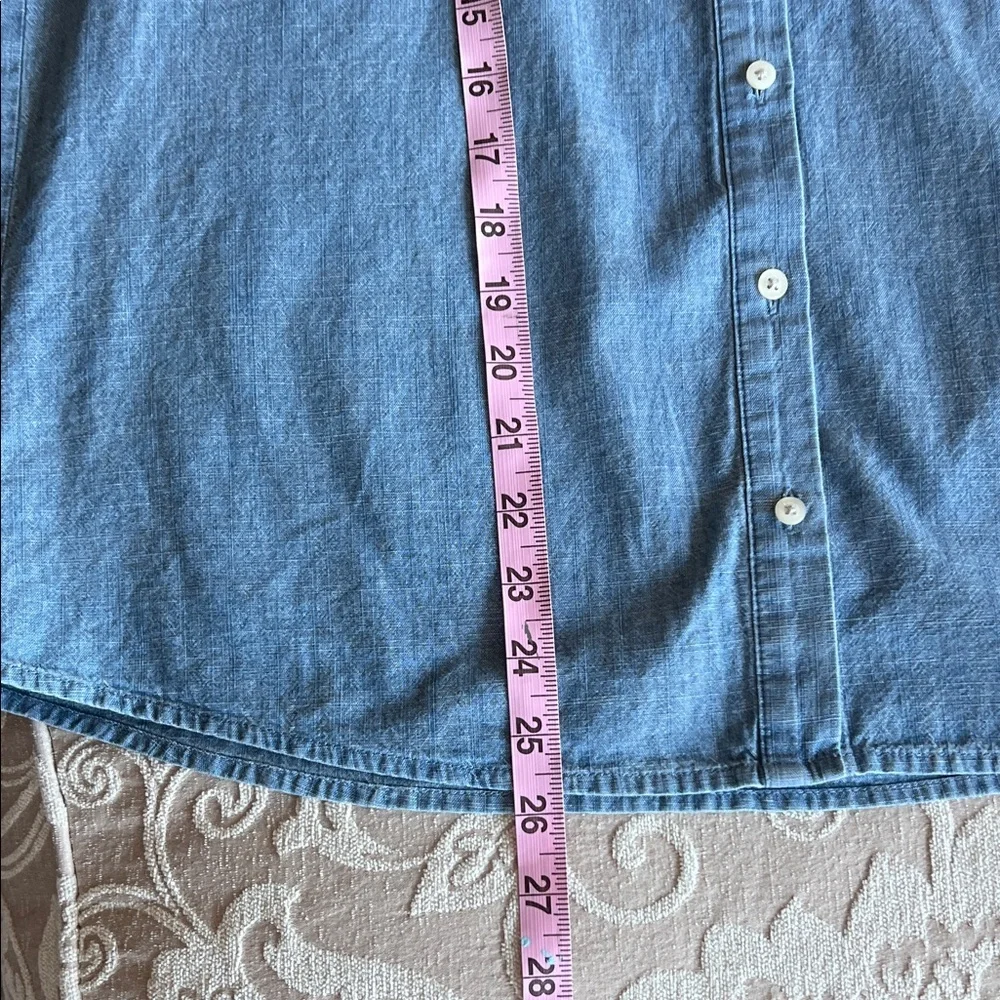 NWOT J. Crew Light Blue Denim Button-Front Short Sleeve Shirt - Picture 10 of 11